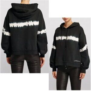 AllSaints - Rihan Tie Dye Hoodie Hooded Sweatshirt 6229624 | XS | Black & White